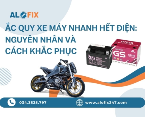 Ắc quy xe máy hết điện và cách khắc phục